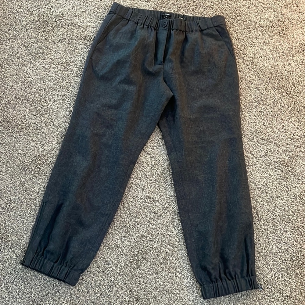J Crew Wool Jogger type pants with scrunched and zippered ankles